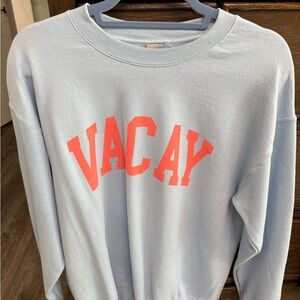 Gildan Blue Sweatshirt with Coral Print